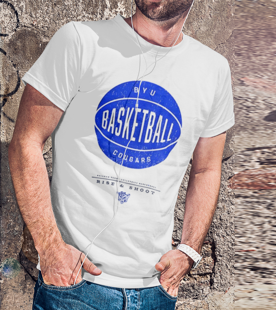 BYU Cougars Rise And Shoot Basketball Brigham Young University T-Shirt