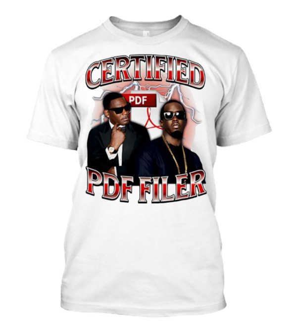Certified PDF Filer Celebrity Parody With Suits And Sunglasses T-Shirt