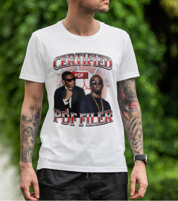 Certified PDF Filer Celebrity Parody With Suits And Sunglasses T-Shirt