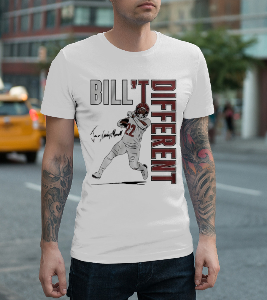 Jacory Croskey-Merritt Bill’t Different Number 22 Football Signature T-Shirt