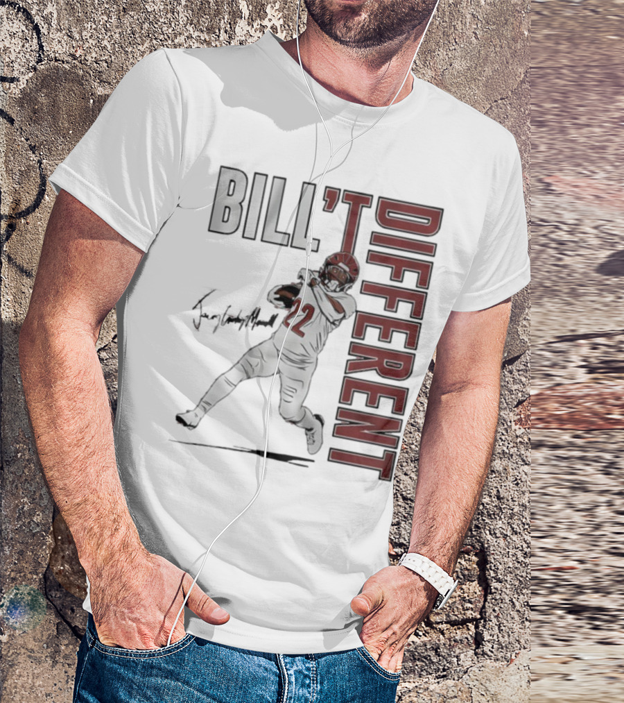 Jacory Croskey-Merritt Bill’t Different Number 22 Football Signature T-Shirt