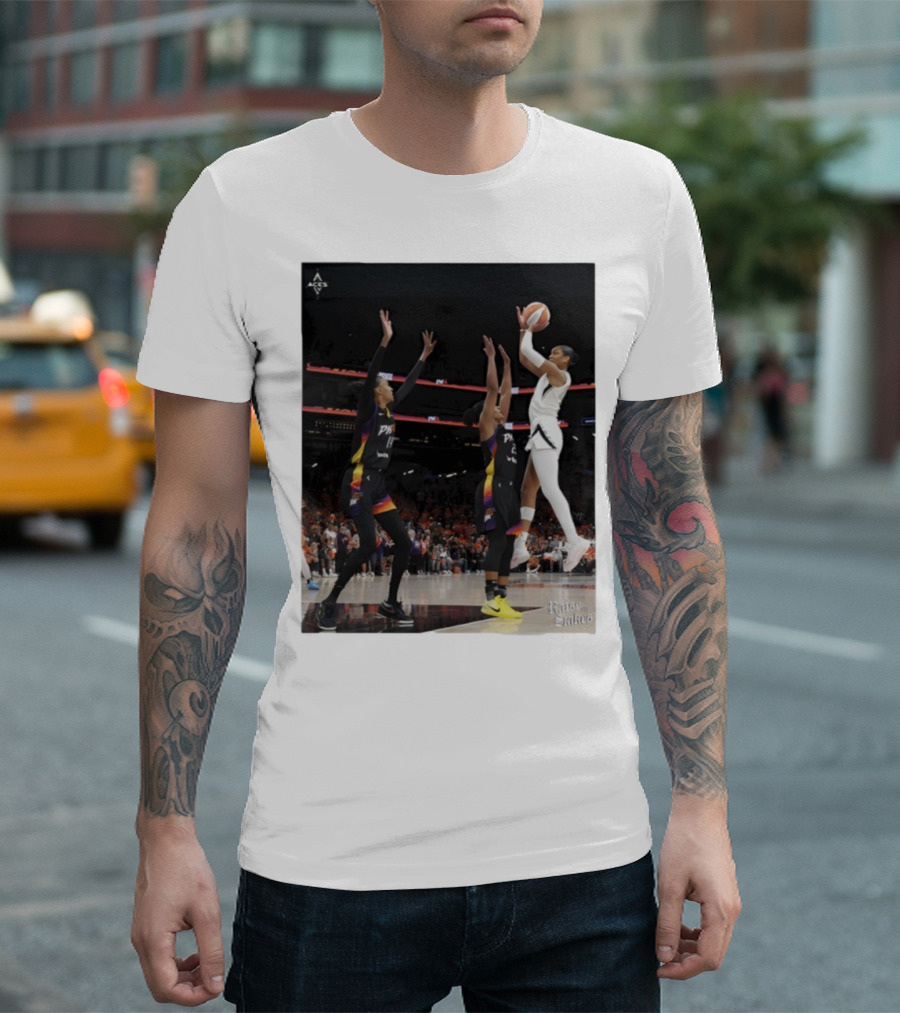 Las Vegas Aces Hang It In The Louvre Basketball Action Shot T-Shirt