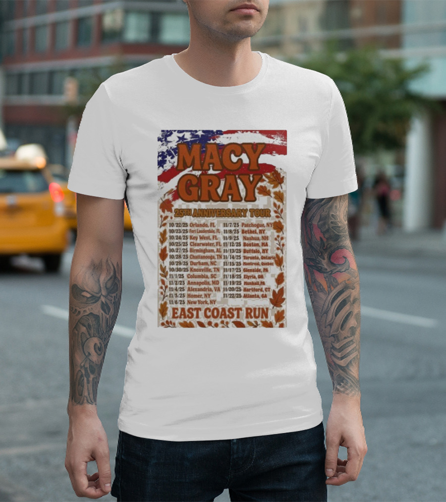 Macy Gray 25th Anniversary Tour 2025 East Coast Run Dates T-Shirt