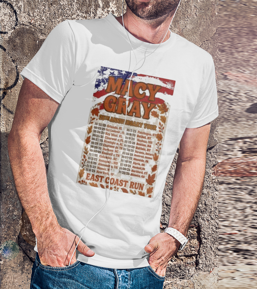 Macy Gray 25th Anniversary Tour 2025 East Coast Run Dates T-Shirt