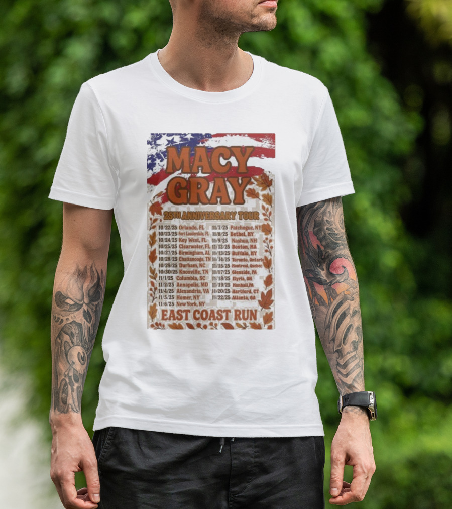 Macy Gray 25th Anniversary Tour 2025 East Coast Run Dates T-Shirt