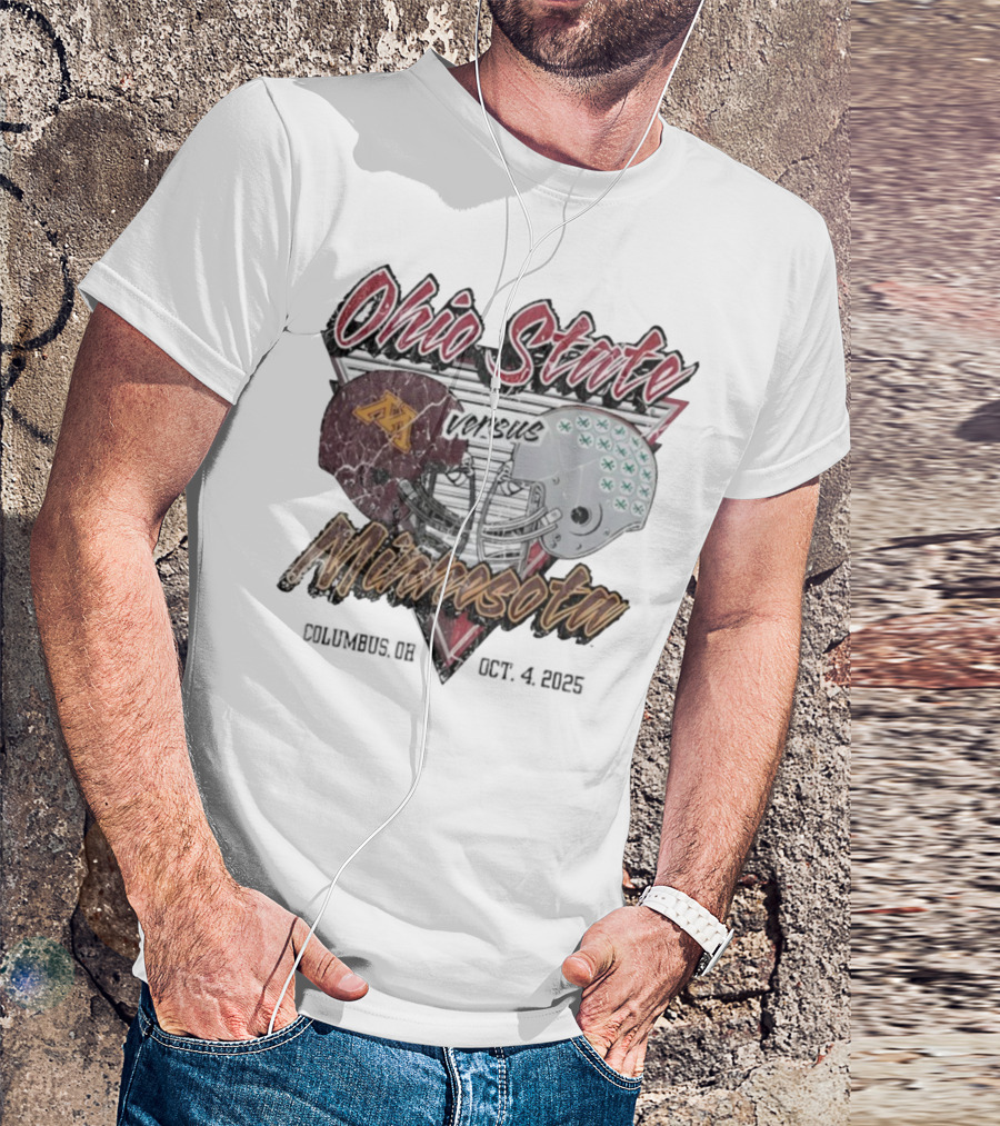 Ohio State Versus Minnesota Football 2025 Game Helmets T-Shirt
