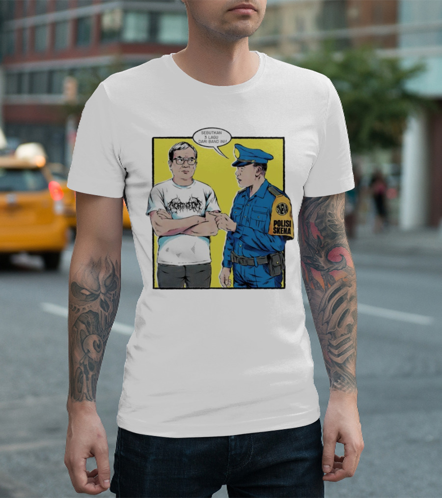 Polisi Skena Sebutkan 3 Lagu Dari Band Ini Meme Comic Interaction T-Shirt