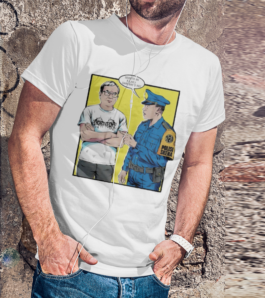 Polisi Skena Sebutkan 3 Lagu Dari Band Ini Meme Comic Interaction T-Shirt