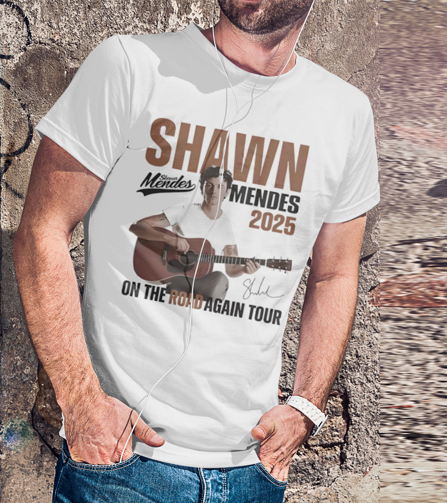 Shawn Mendes 2025 On The Road Again Tour Signature T-Shirt