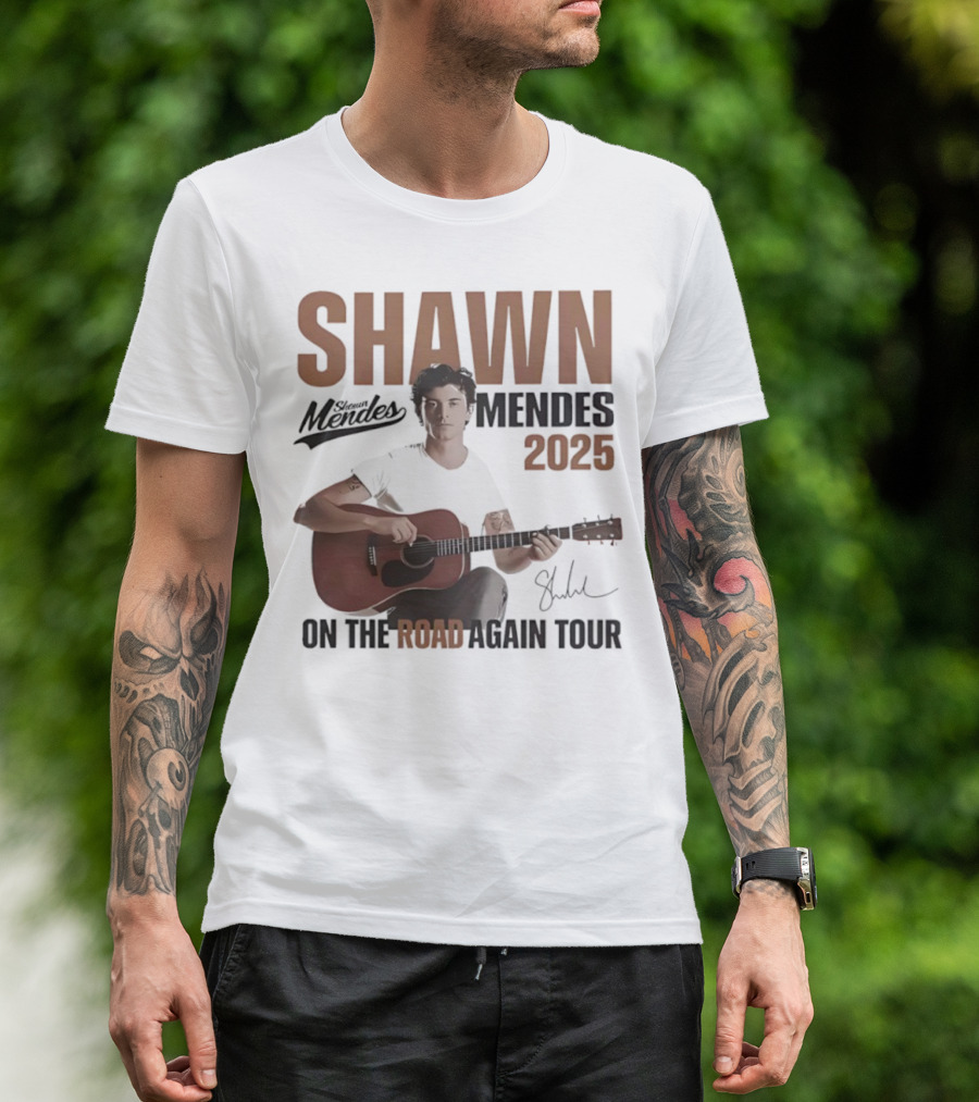 Shawn Mendes 2025 On The Road Again Tour Signature T-Shirt