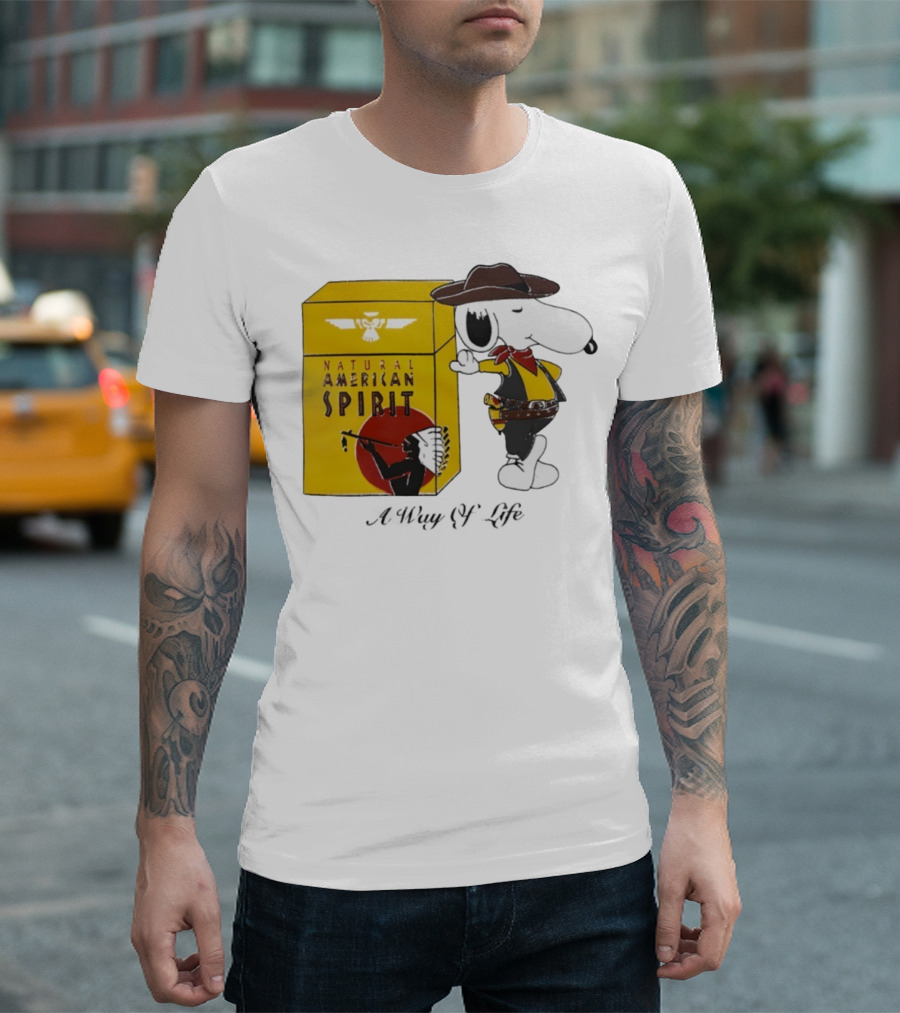 Snoopy Cowboy Natural American Spirit A Way of Life T-Shirt