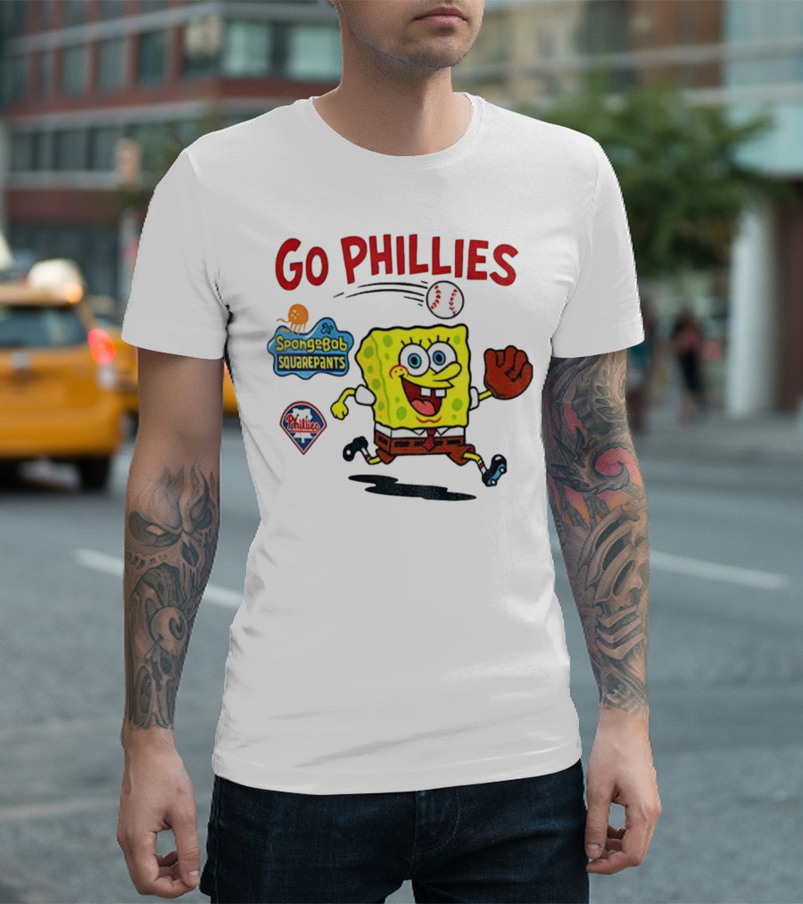 Go Phillies Spongebob Squarepants Philadelphia MLB Baseball 2025 T-Shirt
