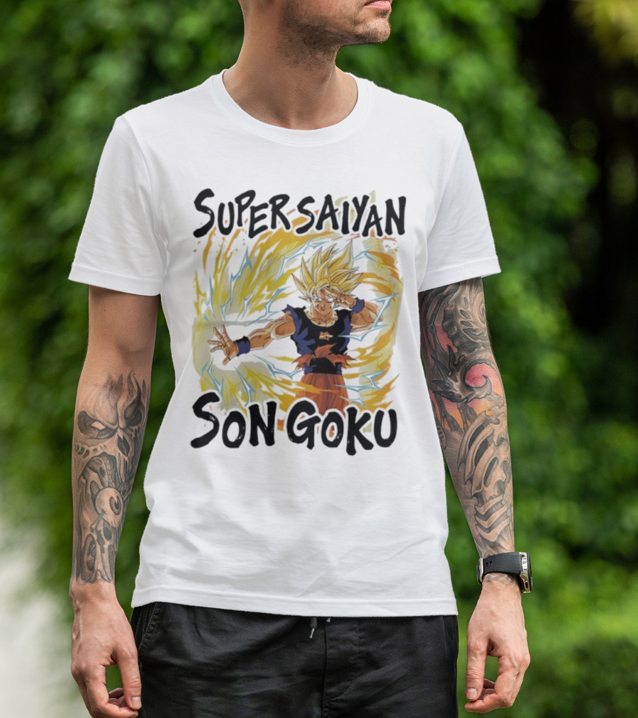Super Saiyan Son Goku Dragon Ball Z Power Burst Aura Icon T-Shirt