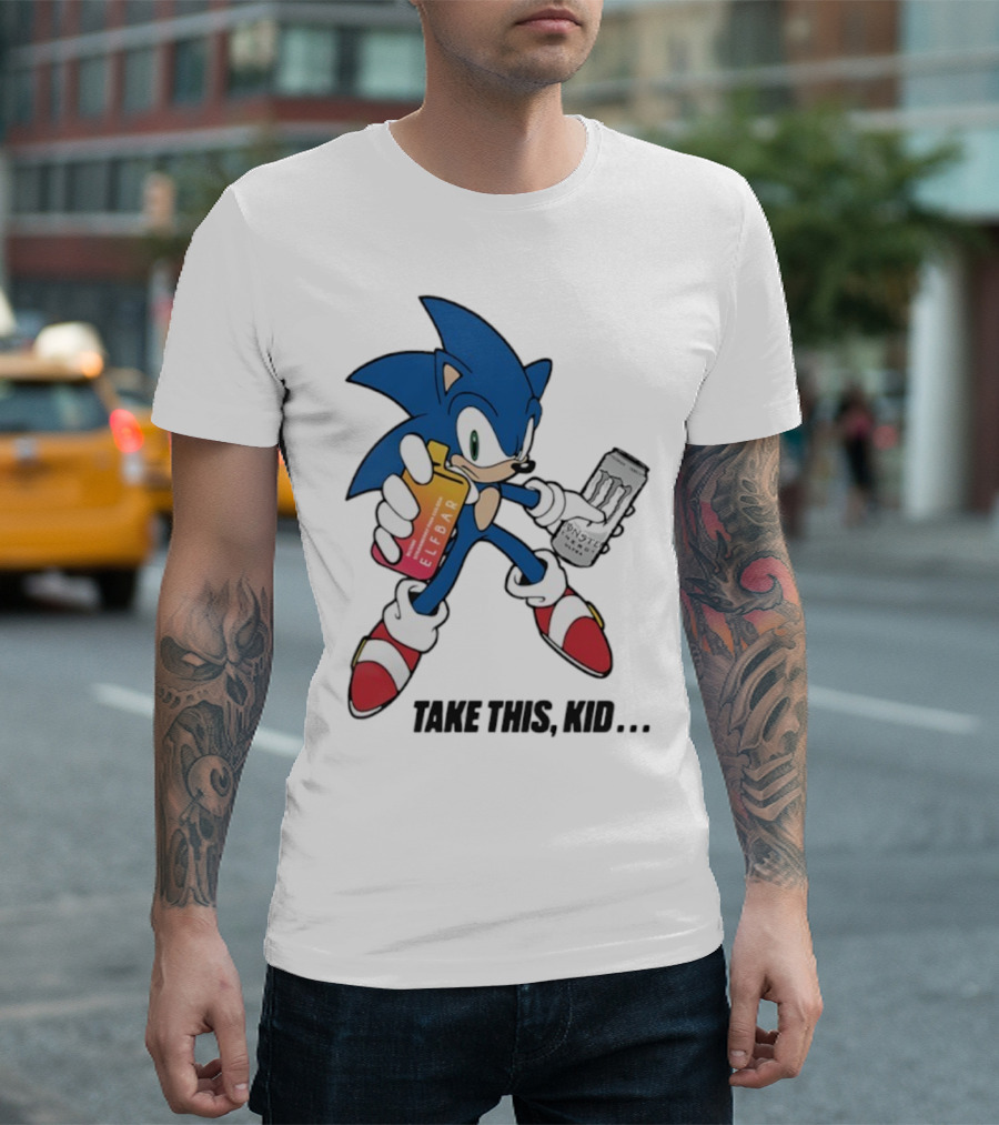 Take This Kid Sonic Hedgehog Elfbar Energy Can T-Shirt