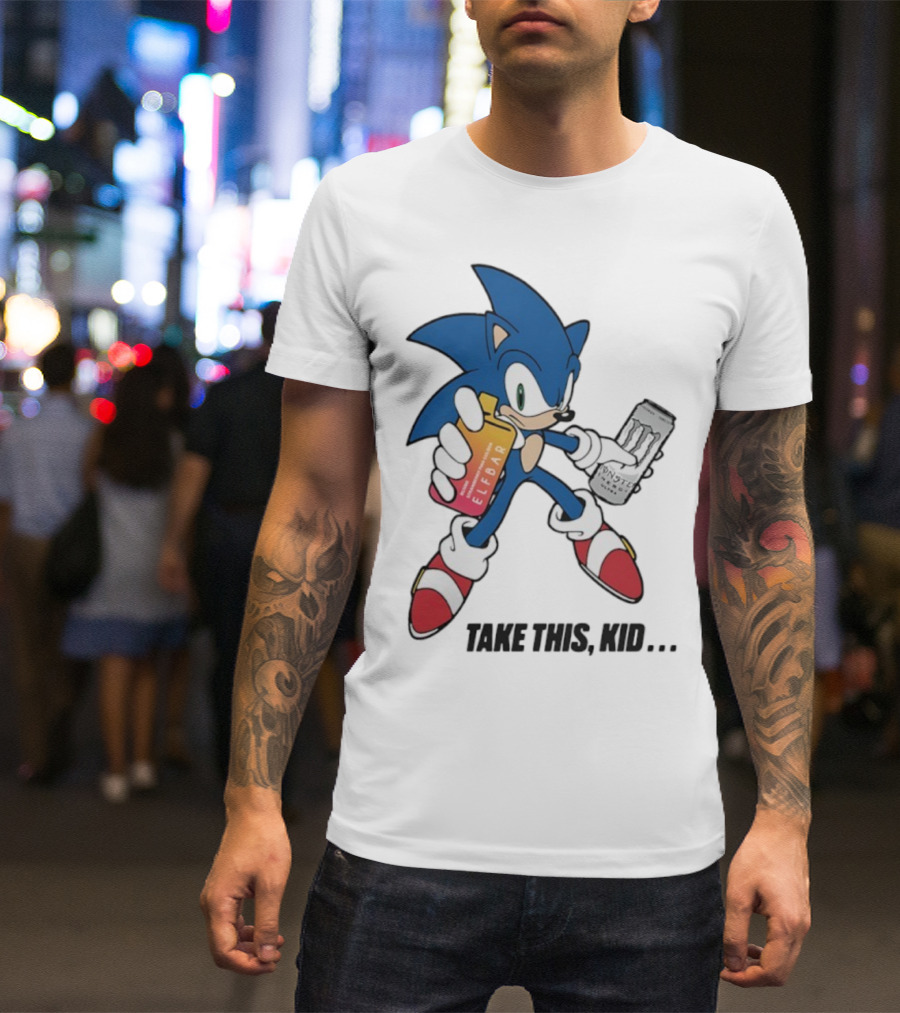 Take This Kid Sonic Hedgehog Elfbar Energy Can T-Shirt