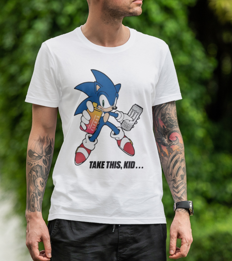 Take This Kid Sonic Hedgehog Elfbar Energy Can T-Shirt