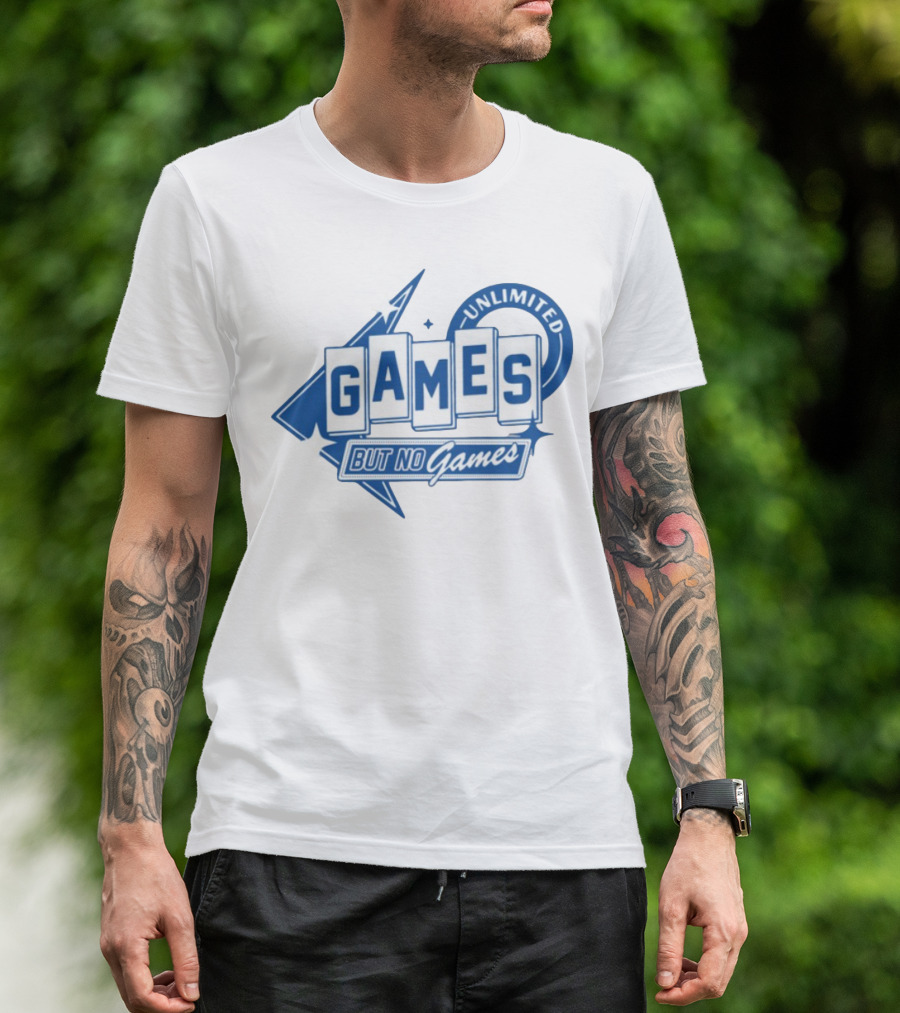 Unlimited Games But No Games Retro Style Gaming Aesthetic T-Shirt