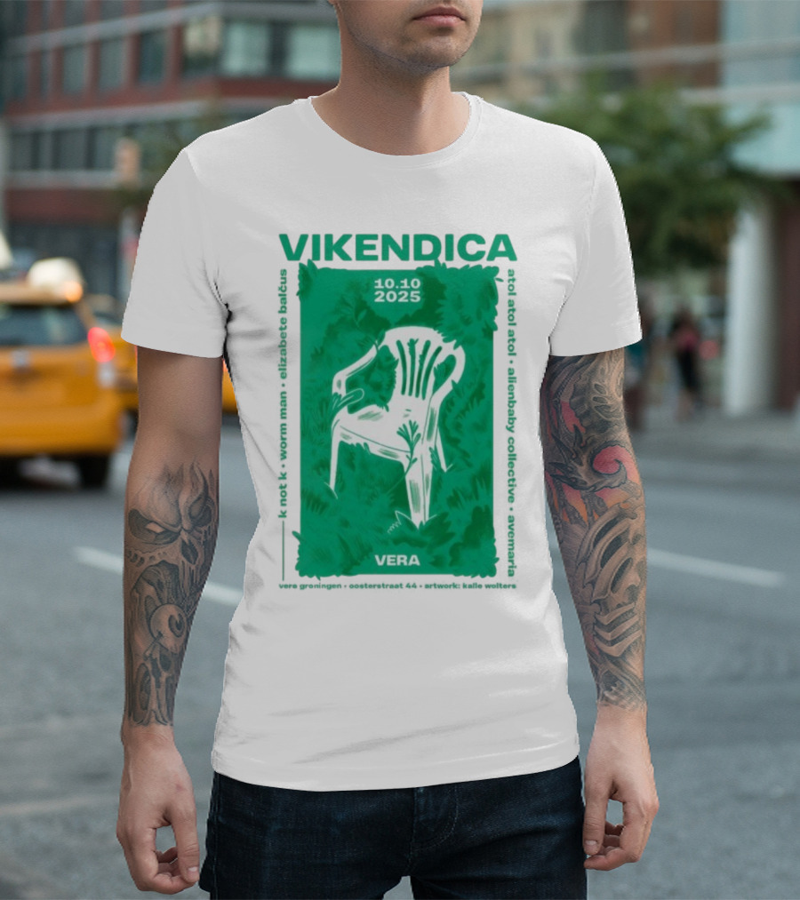 Vikendica 10.10.2025 Vera Chair Illustration In Greenery T-Shirt