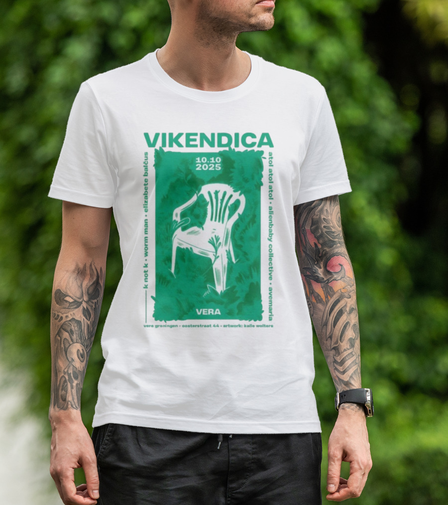 Vikendica 10.10.2025 Vera Chair Illustration In Greenery T-Shirt