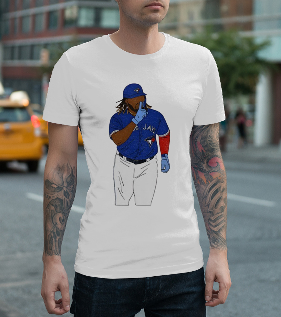 Vladimir Guerrero Jr Shhh Gesture Toronto Blue Jays Player Iconic Pose T-Shirt