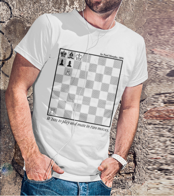 Paul Morphy 1856 Chess Puzzle White To Play And Mate In Two Moves T-Shirt