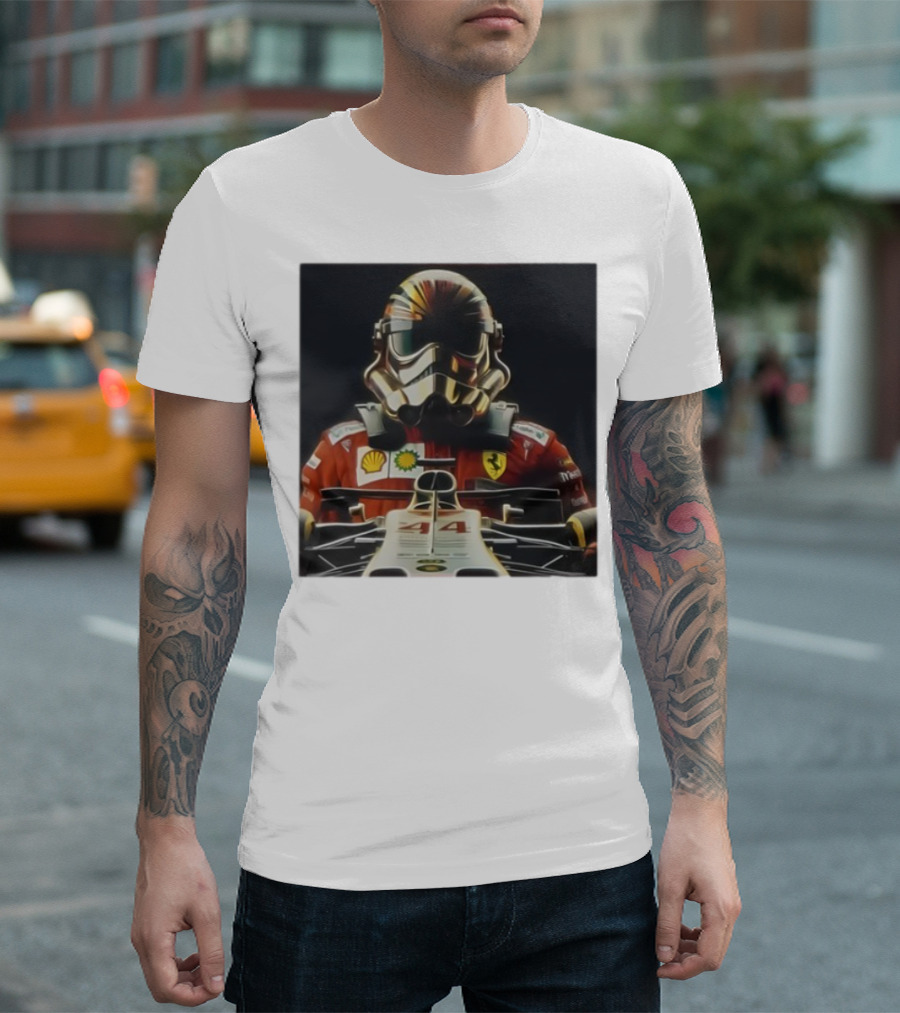 George Lucas Stormtrooper Formula 1 Ferrari Shell Petronas Mercedes Racing 44 T-Shirt