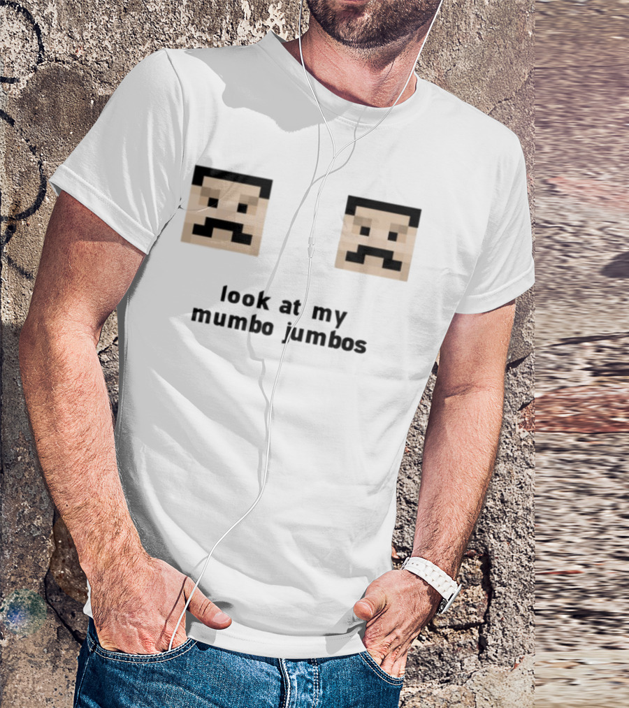 Minecraft Pixel Art Mustache Faces Look At My Mumbo Jumbos T-Shirt