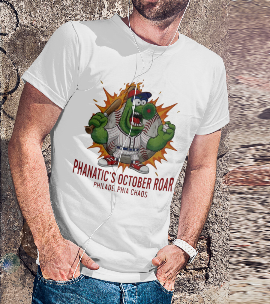 Philadelphia Phillies Baseball Phanatic's October Roar Philadelphia Chaos Mascot T-Shirt