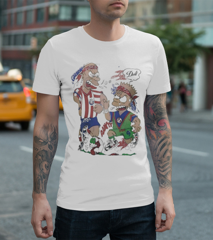 The Simpsons Homer C.D. Guadalajara Bart Club América Soccer Rivalry T-Shirt