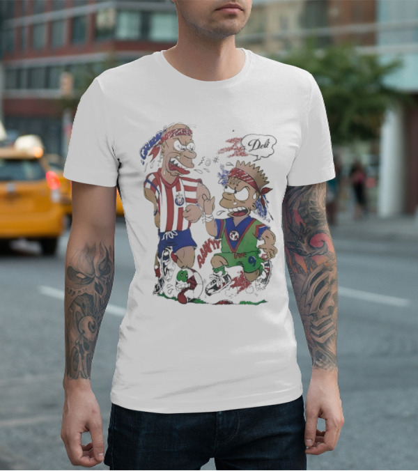 The Simpsons Homer C.D. Guadalajara Bart Club América Soccer Rivalry T-Shirt