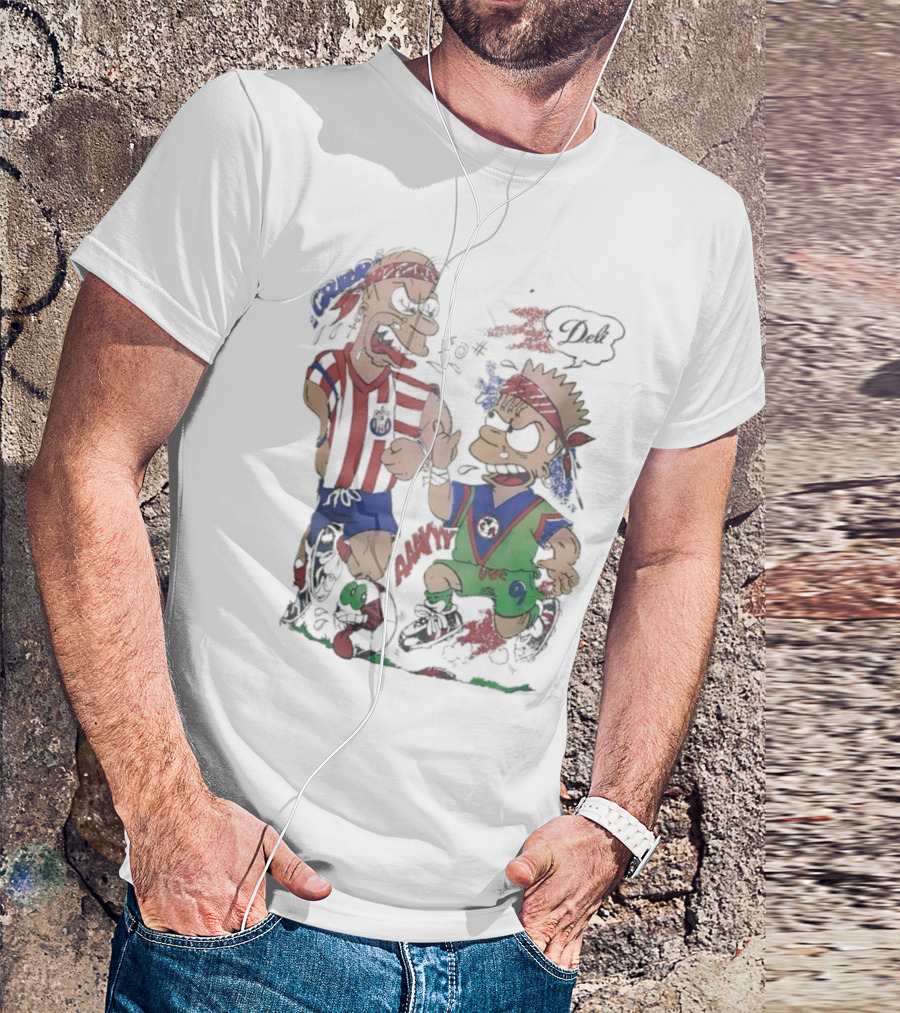 The Simpsons Homer C.D. Guadalajara Bart Club América Soccer Rivalry T-Shirt