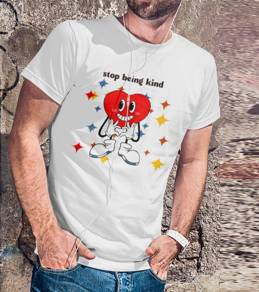 Transphobic Stop Being Kind Heart Character With Colorful Stars T-Shirt