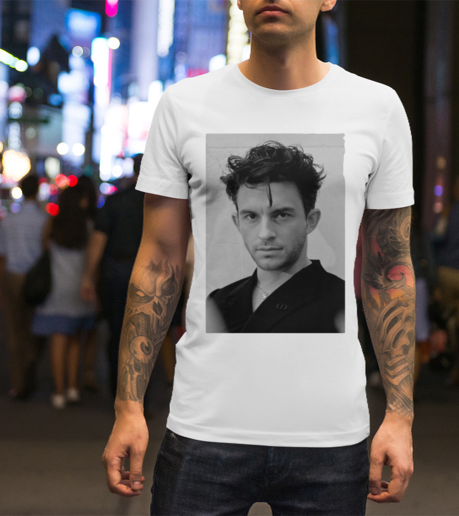 Jonathan Bailey Black And White Photography Portrait T-Shirt