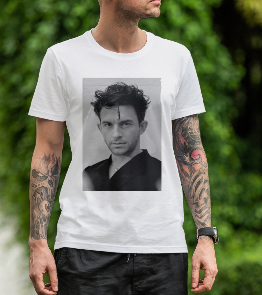 Jonathan Bailey Black And White Photography Portrait T-Shirt