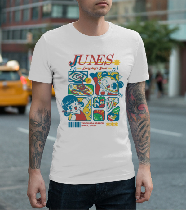 Junes Every Day's Great Persona 4 Teddie Cartoon Fun Collage T-Shirt