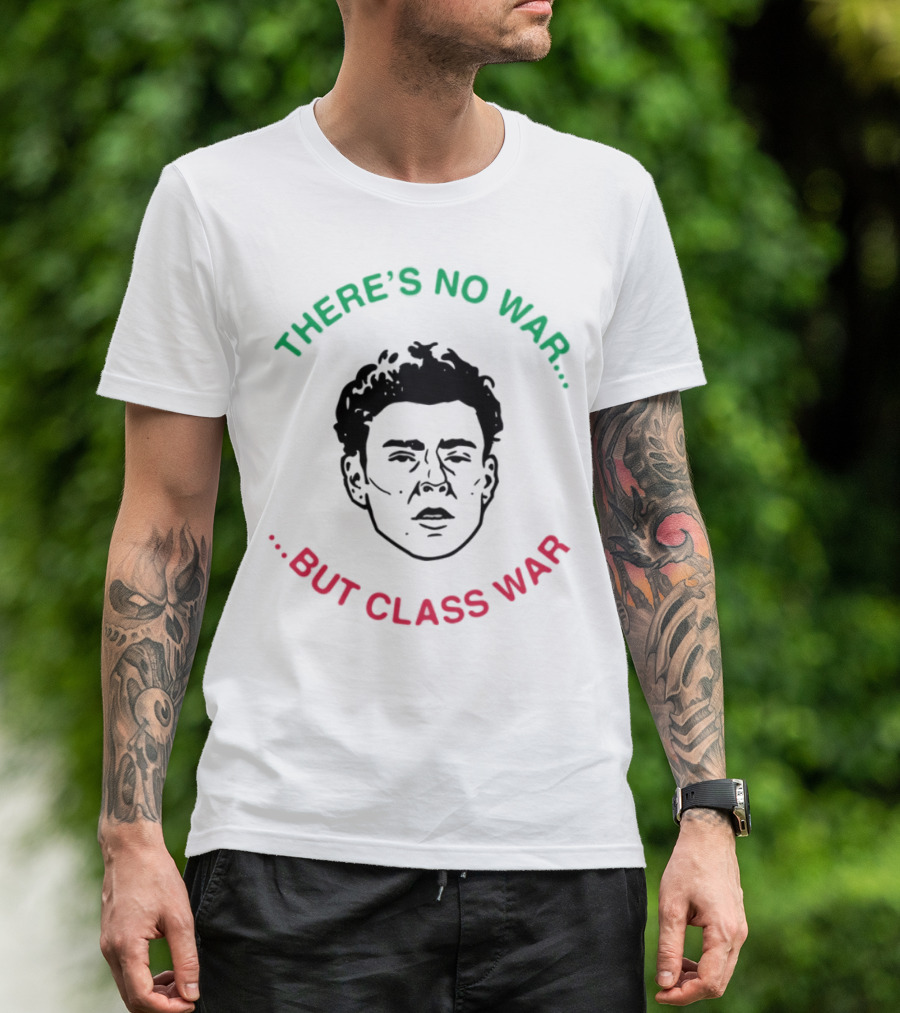 Luigi There's No War But Class War Text Iconic Green Red T-Shirt