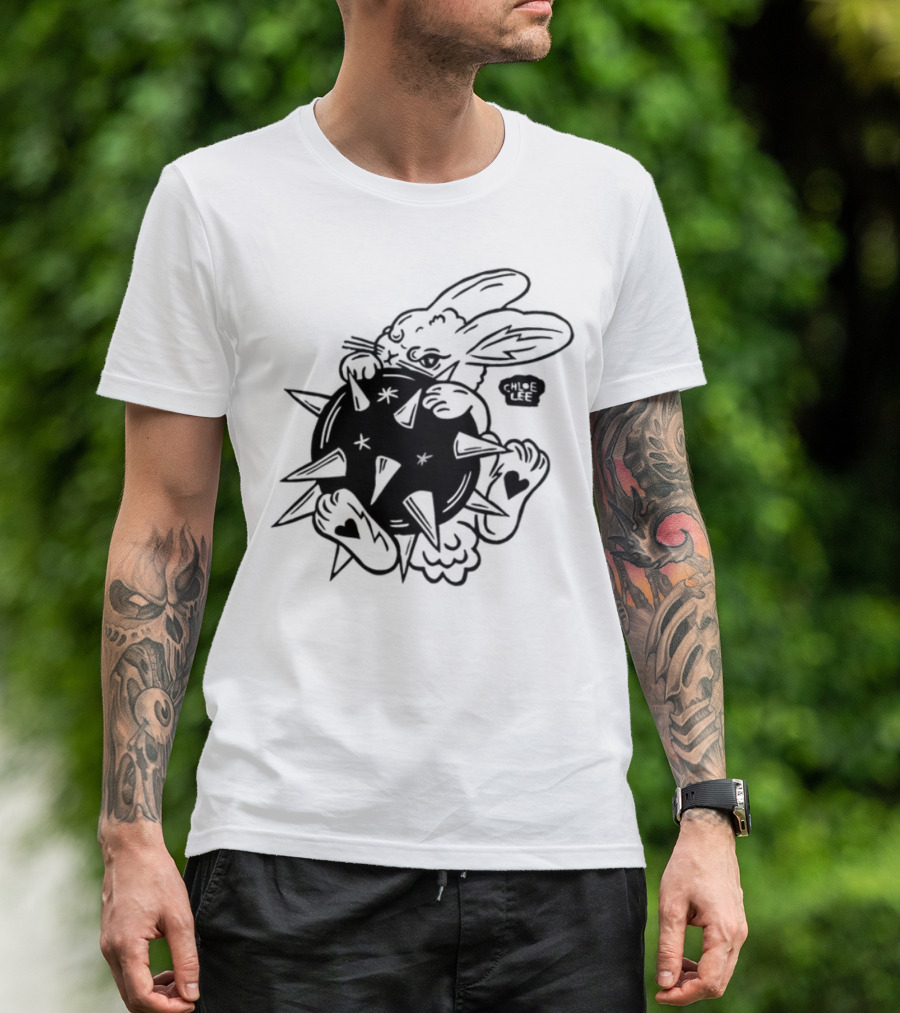 Morningstar Bunny Spiked Star Rabbit Design T-Shirt