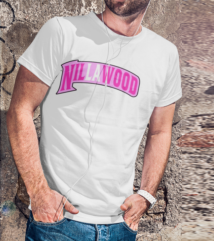 Nilla Allin Nillawood Pink Arch Text T-Shirt