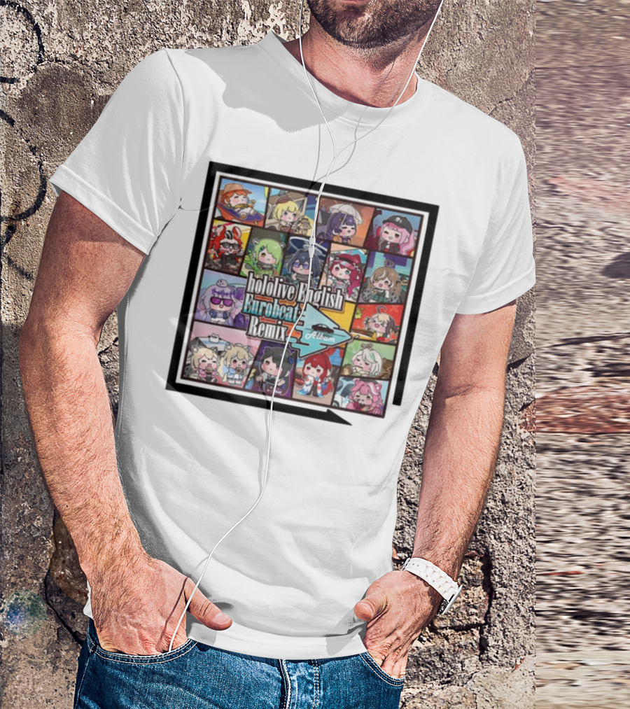 Hololive English Eurobeat Remix Album Characters Compilation T-Shirt
