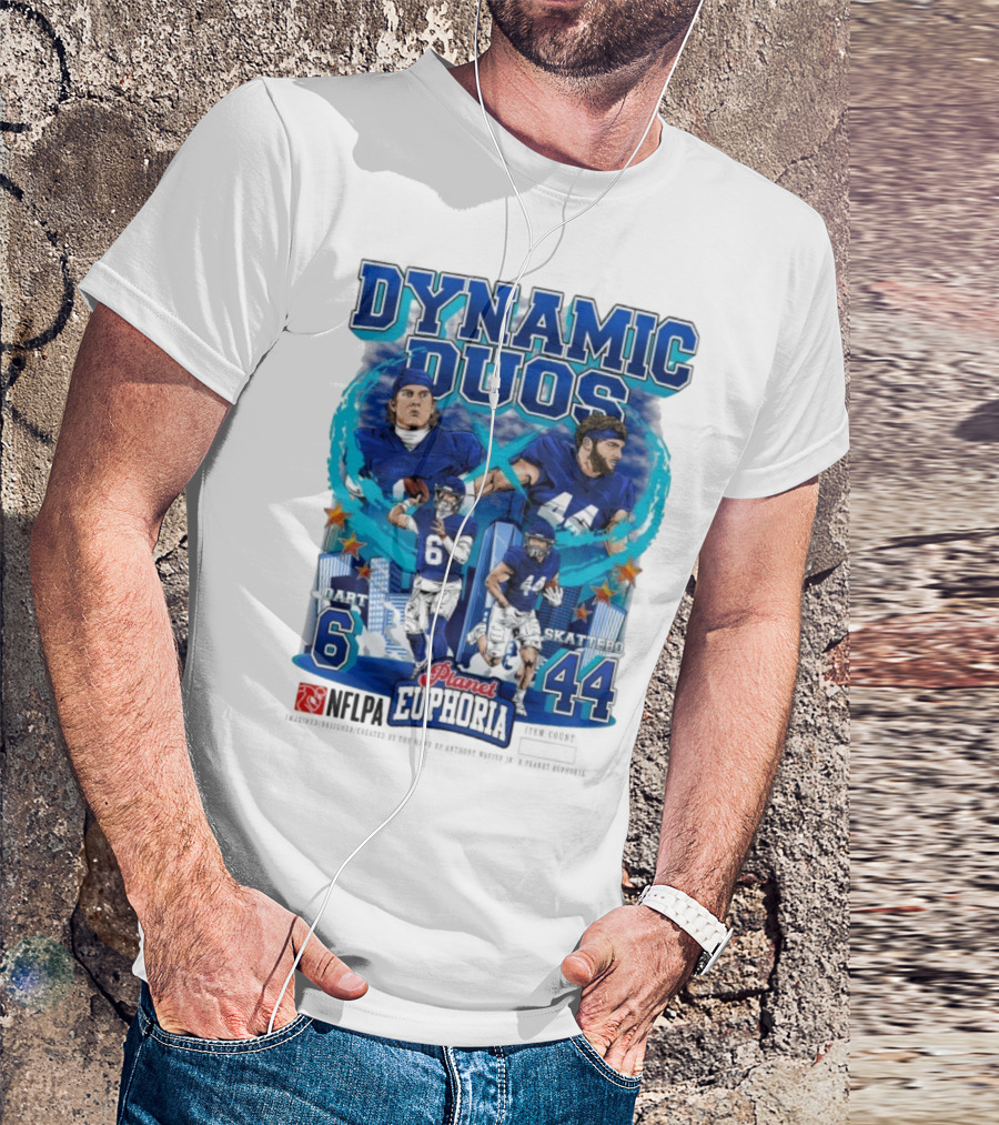 Dynamic Duos Jaxson Dart Cam Skattebo Planet Euphoria New York Giants T-Shirt