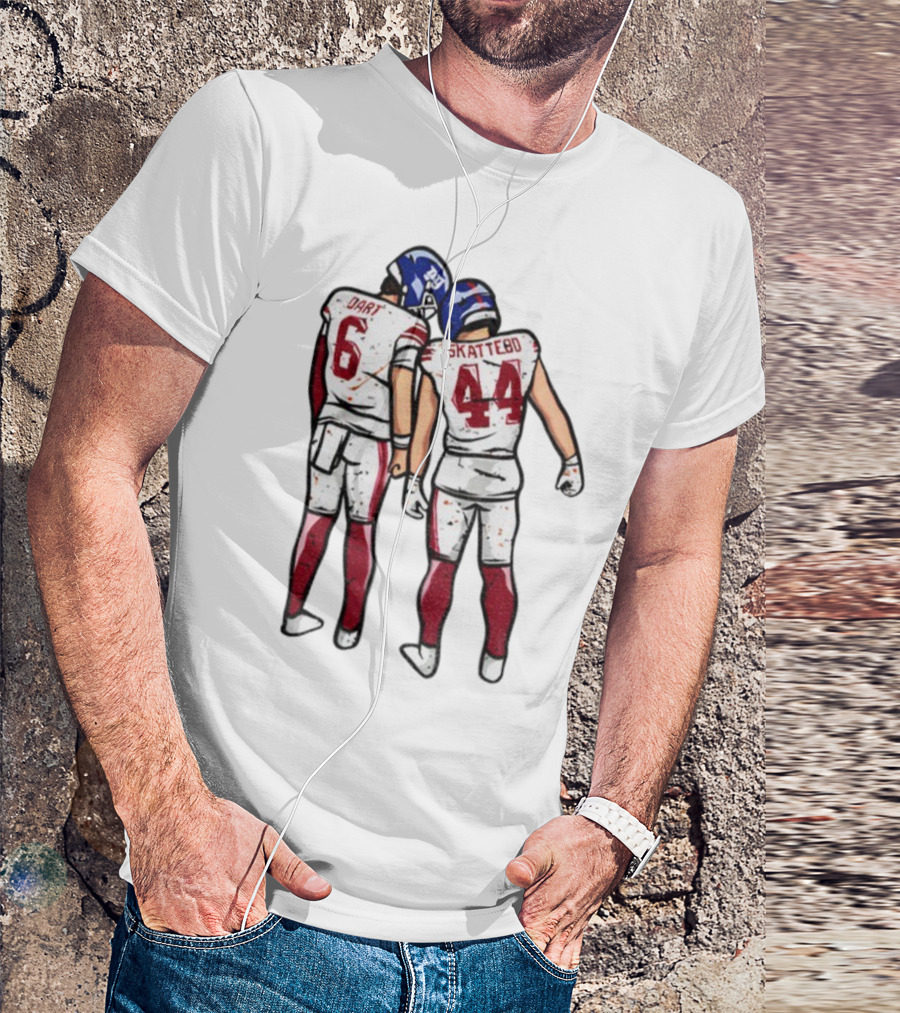 Jaxson Dart Cam Skattebo Number 6 44 New York Football Players Pose NFL Inspired T-Shirt