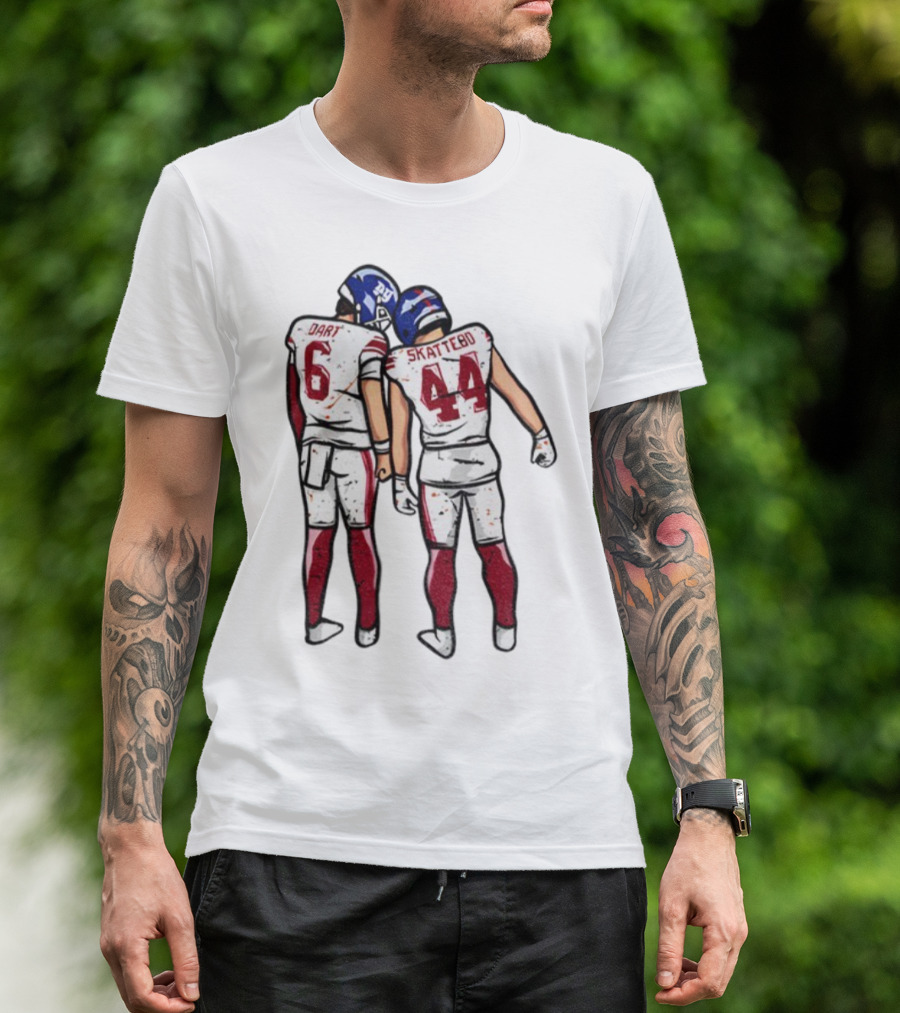 Jaxson Dart Cam Skattebo Number 6 44 New York Football Players Pose NFL Inspired T-Shirt
