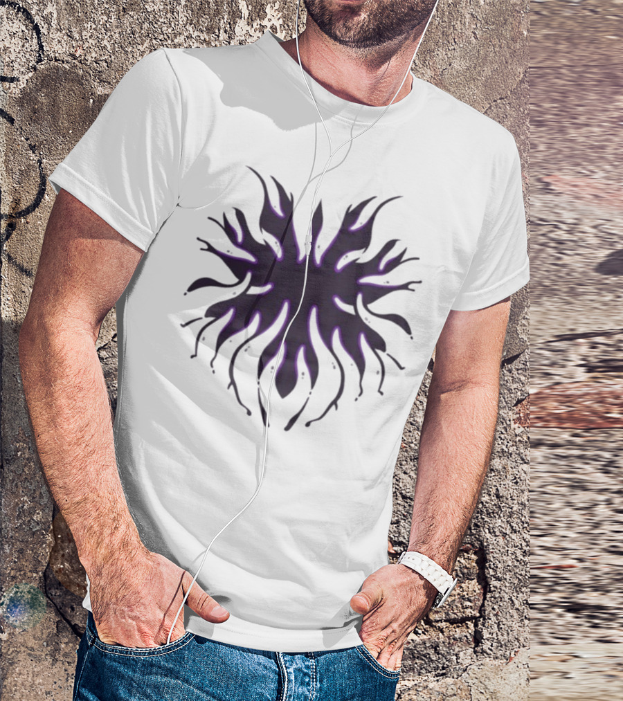 Kinetic Games Prestige IX Purple Abstract Flame Symbol T-Shirt