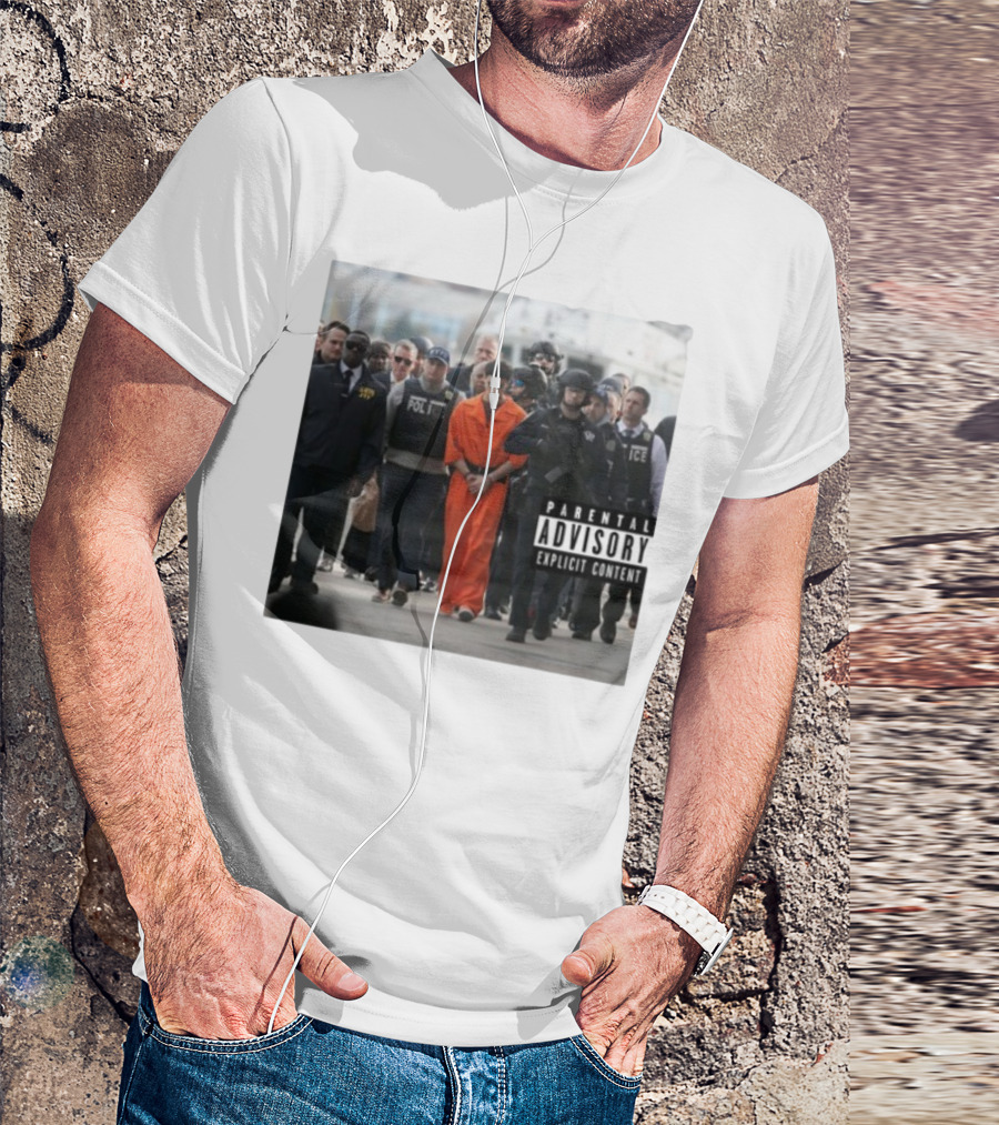 Luigi Mangione Helicopter Arrival With Police Explicit Content T-Shirt