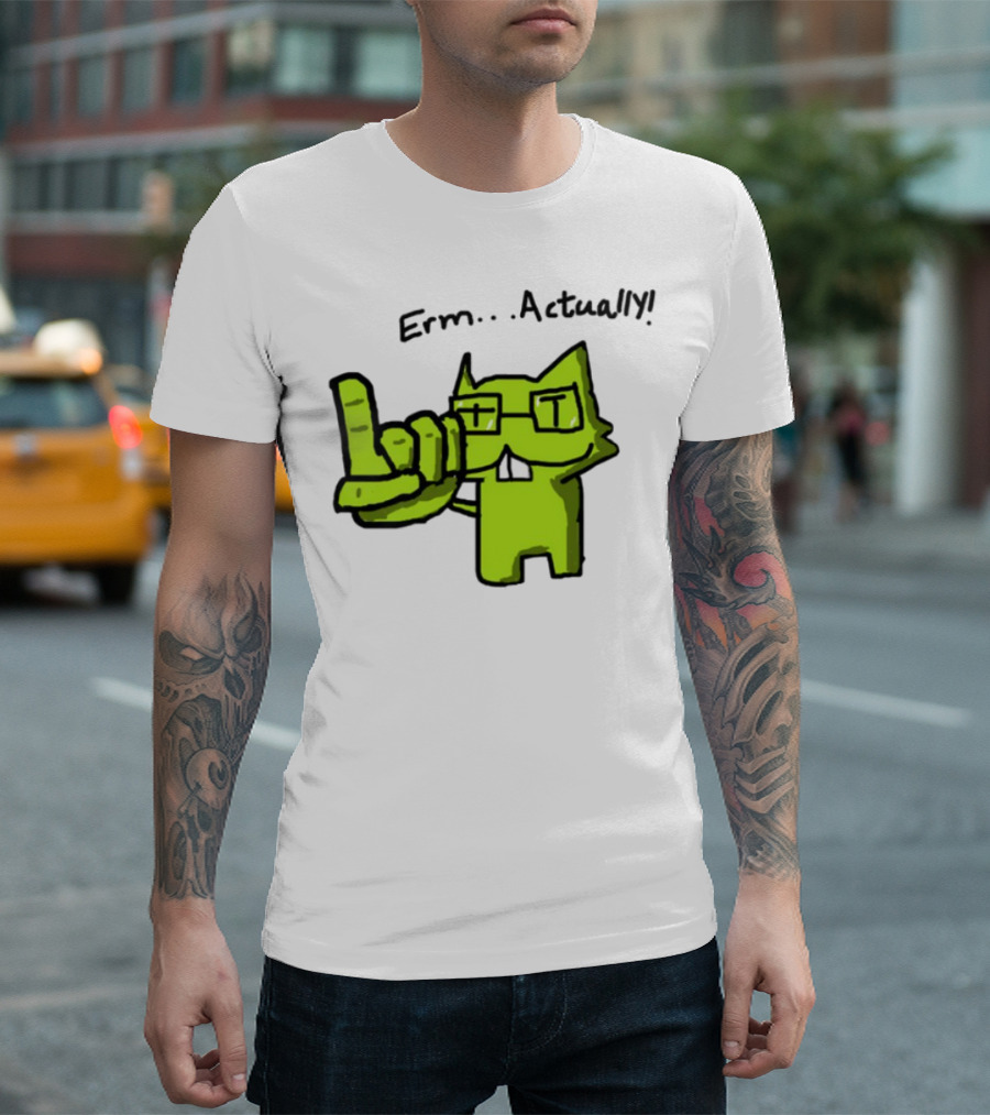 Errr... Actually Nerd Pixel Cat T-Shirt