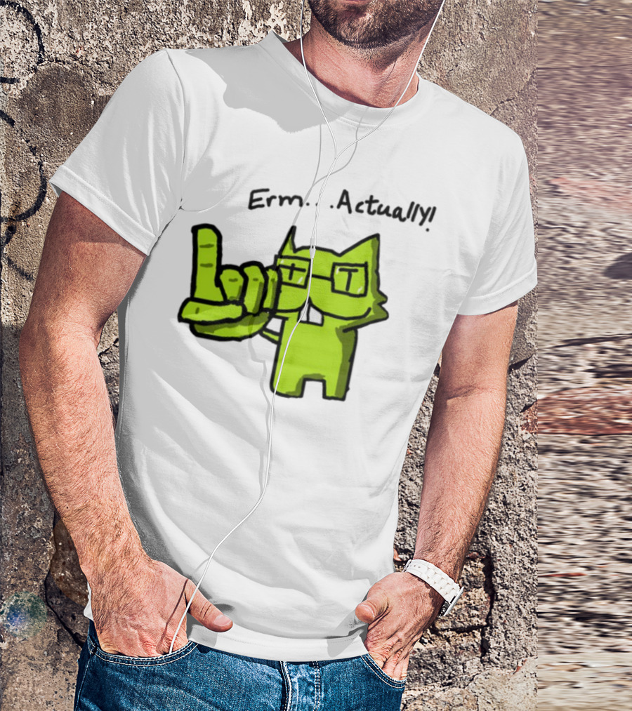 Errr... Actually Nerd Pixel Cat T-Shirt