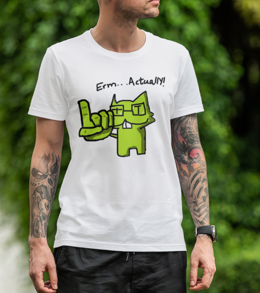 Errr... Actually Nerd Pixel Cat T-Shirt