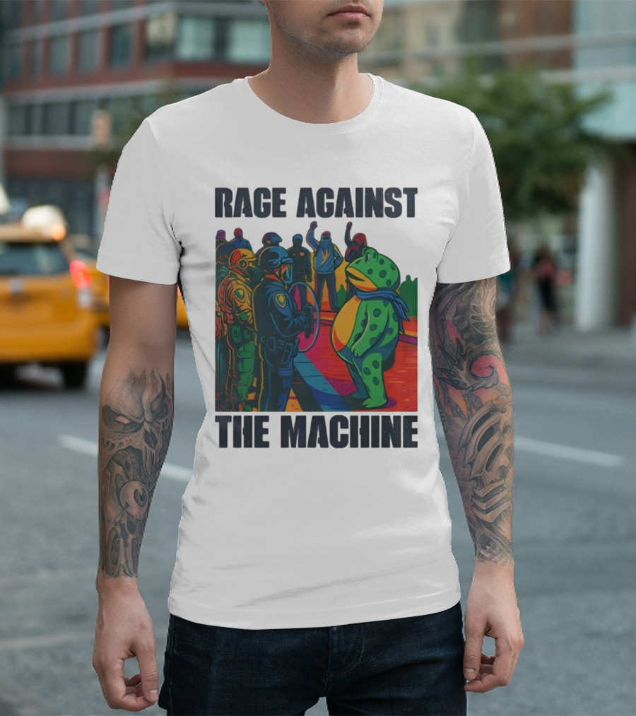 Rage Against The Machine Portland Frog Anti-ICE Protest Imagery T-Shirt