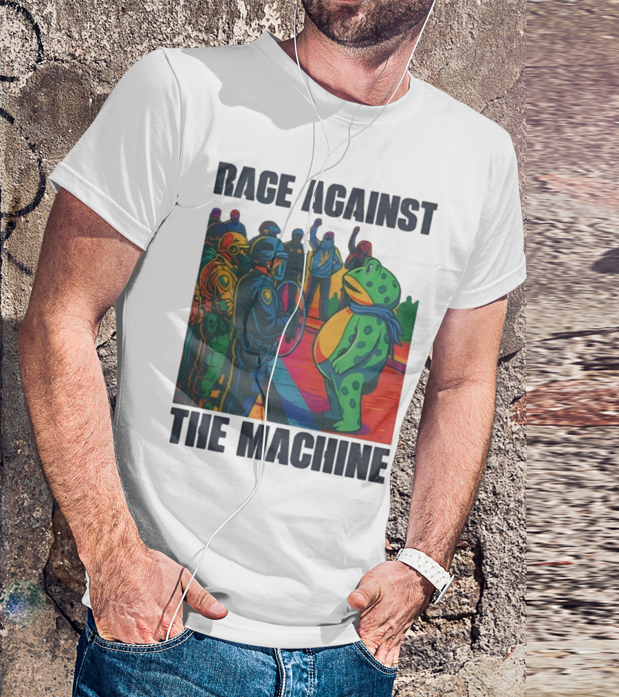 Rage Against The Machine Portland Frog Anti-ICE Protest Imagery T-Shirt