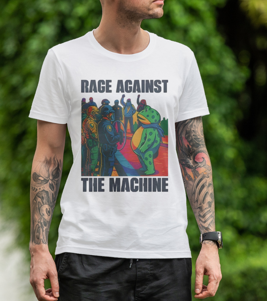 Rage Against The Machine Portland Frog Anti-ICE Protest Imagery T-Shirt